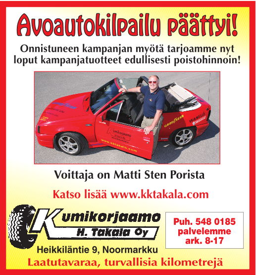 Avoautokilpailun voittaja Matti Sten