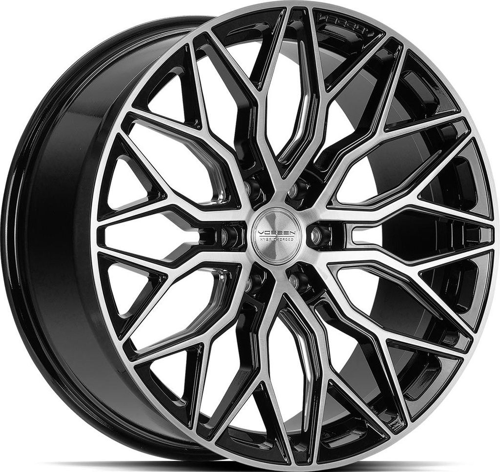 VOSSEN HF6.3 BRUSH GLOSS BLACK 9.5x20 6/139.7 ET15 CB106.1