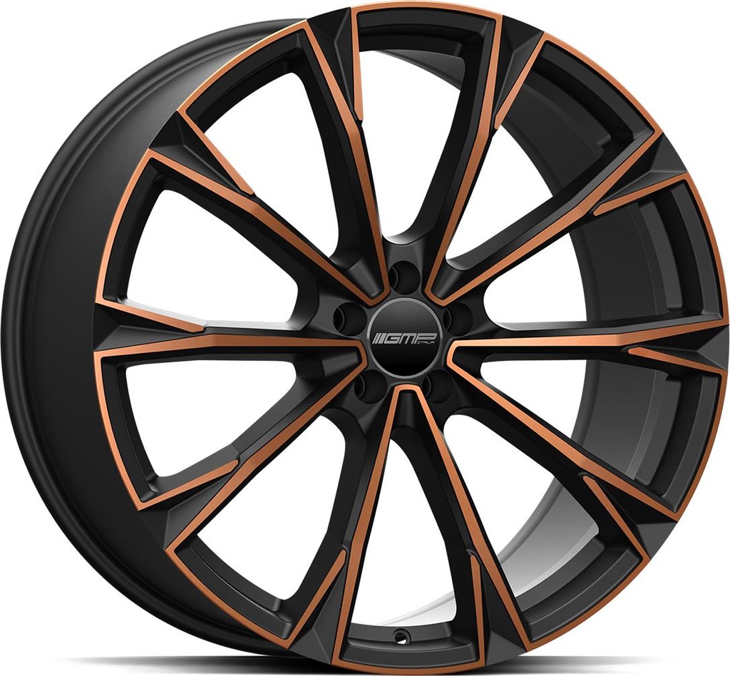 GMP TOTALE SATIN BLACK BRONZE ORANGE 9.5x21 5/112 ET25 CB66.6