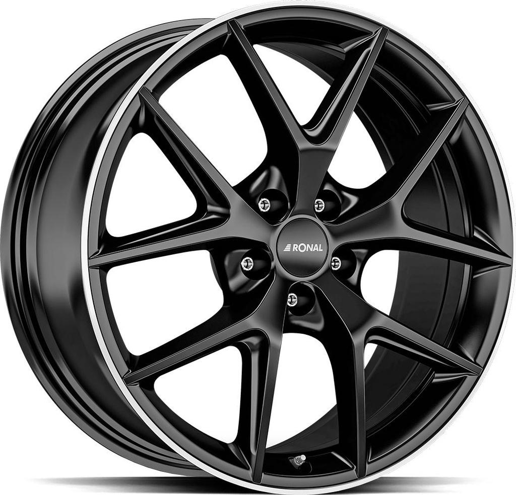 RONAL R75 JET BLACK MATT RIM LIP CUT 8x18 5/114.3 ET40 CB82